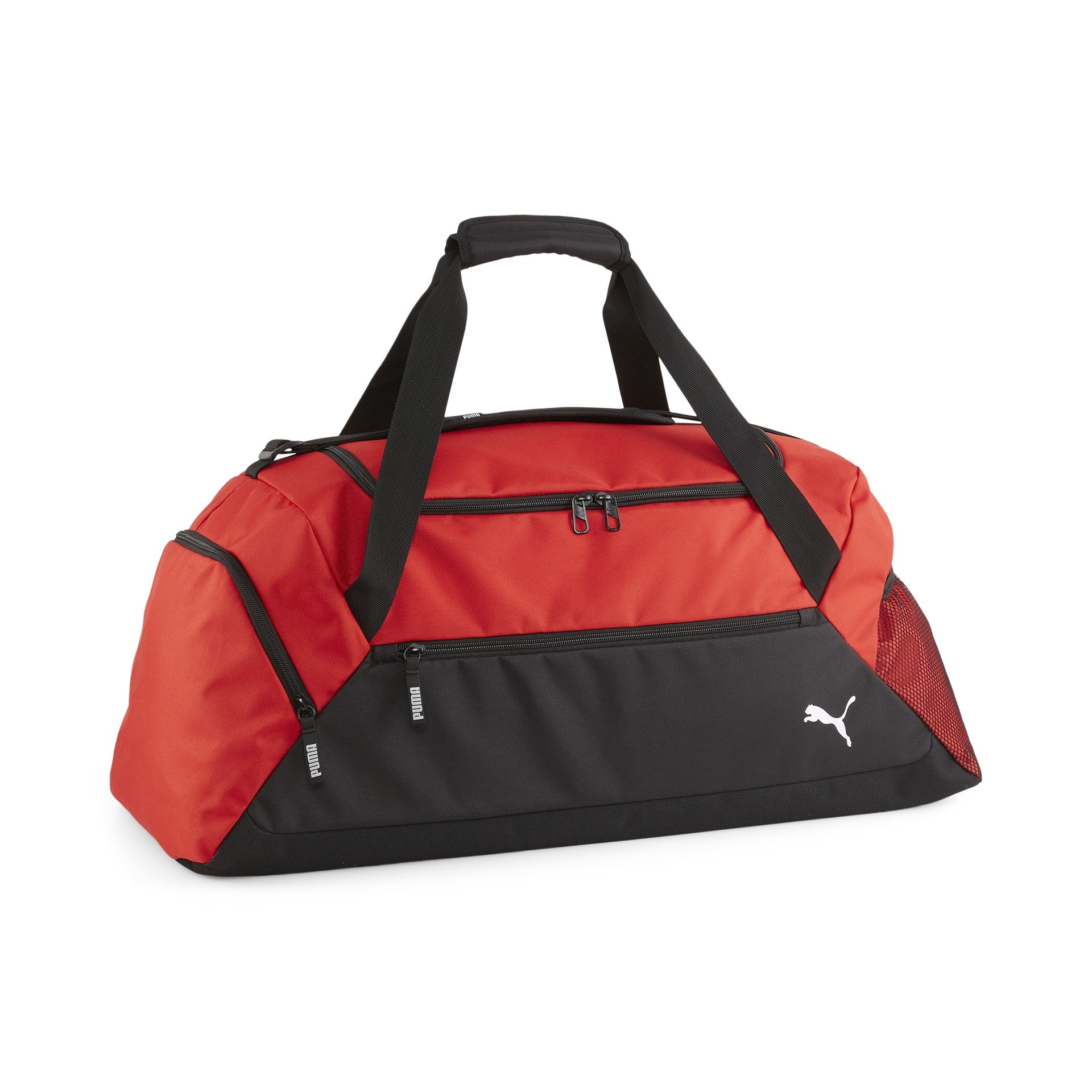 Puma teamGOAL Teambag in black with Puma logo, large main compartment and shoulder straps for sporting goods storage.