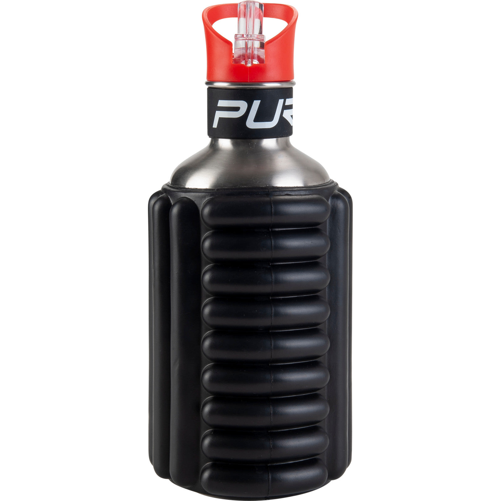 Pure2improve foam massage bottle, 1200ml, sporting goods, with ergonomic design for muscle relief and deep tissue massage.