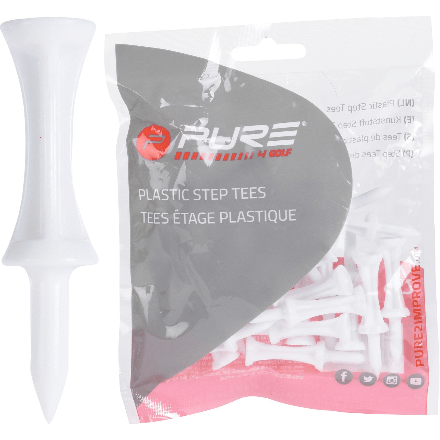 Pure2improve Step Tees (Bag of 25)