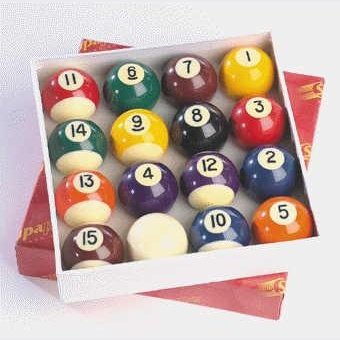 Powerglide 1 7/8" Pool Ball Set Spots And Stripes