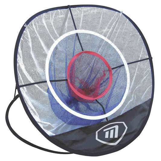 Masters Pop Up Chipping Target Net for golf practice, lightweight sporting goods net with target holes for improving chipping skills.