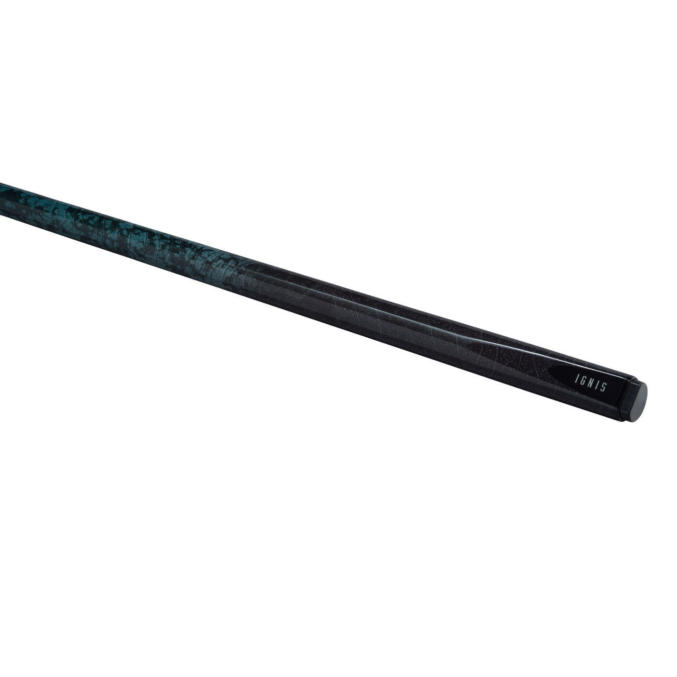 Powerglide Snooker Cue Carbon Ignis, 57-inch, 2-piece with 10mm tip, 19oz, featuring sleek black finish and professional design.