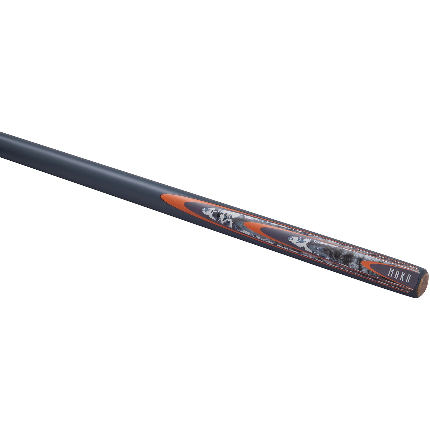 Powerglide Mako 2-Piece 57-inch snooker cue with 10mm tip, ideal for snooker and pool players, showcasing the cue's sleek design.