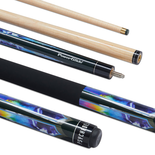 Powerglide Pool Cue Psychedelic 57in 2 Piece 10Mm
