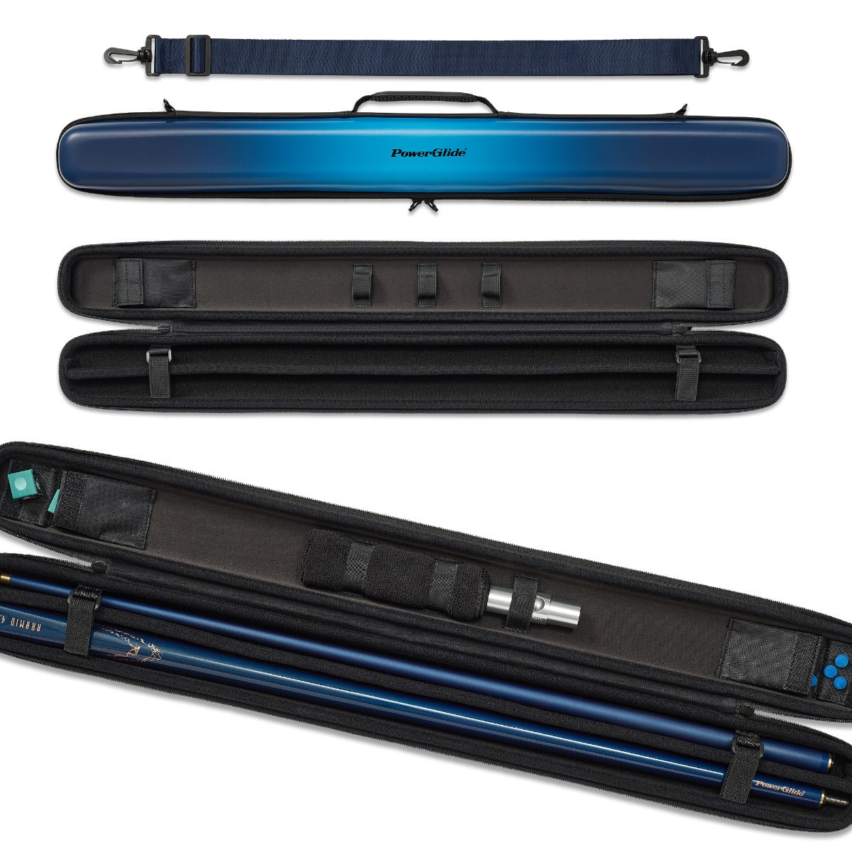 Powerglide Cue Case Svartur 2 Piece