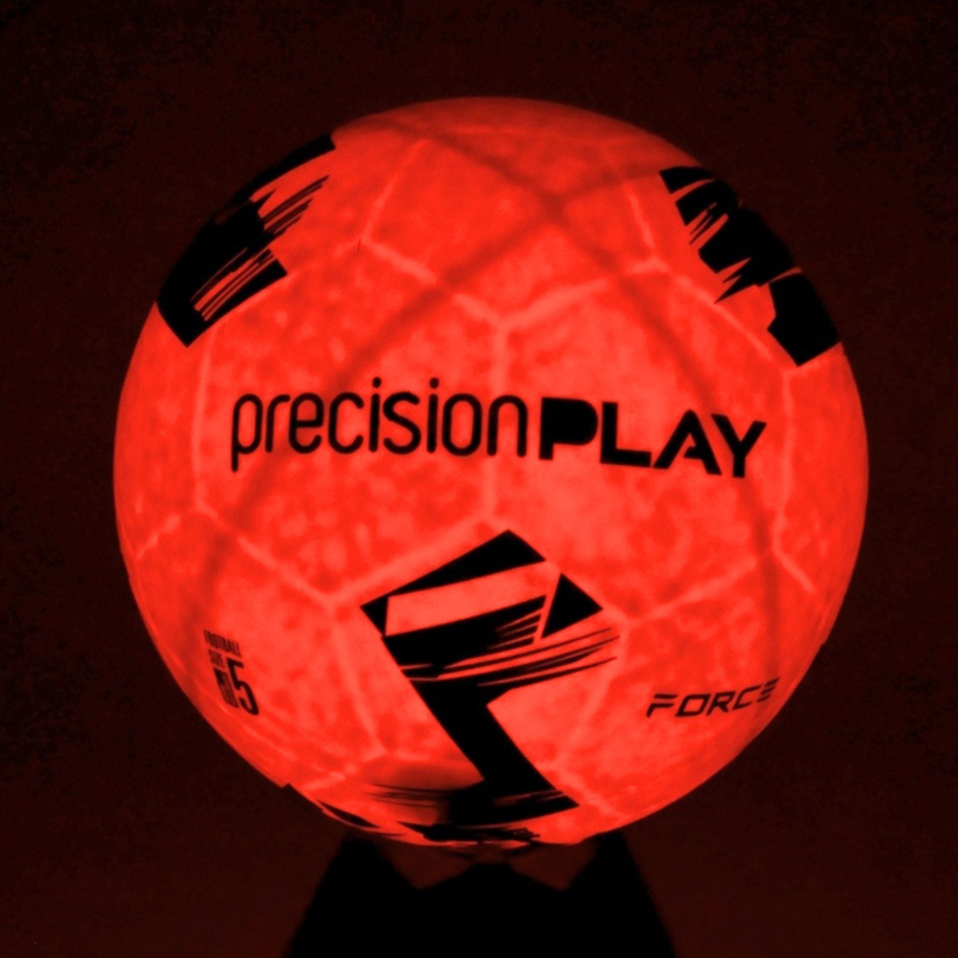 PrecisionPLAY Force LED light-up football with bright LED lights, designed for outdoor sports and nighttime play.