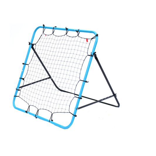 PrecisionPLAY adjustable rebounder in black with a 100cm x 100cm frame, suitable for sports training and practice.