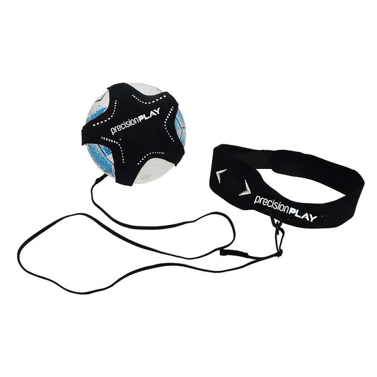 PrecisionPLAY Solo Kick Skills Trainer for improving soccer dribbling and ball control in sporting goods images.