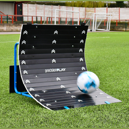 PrecisionPLAY Skills Trainer Ramp Rebounder for sports training and improving ball control in sporting goods.