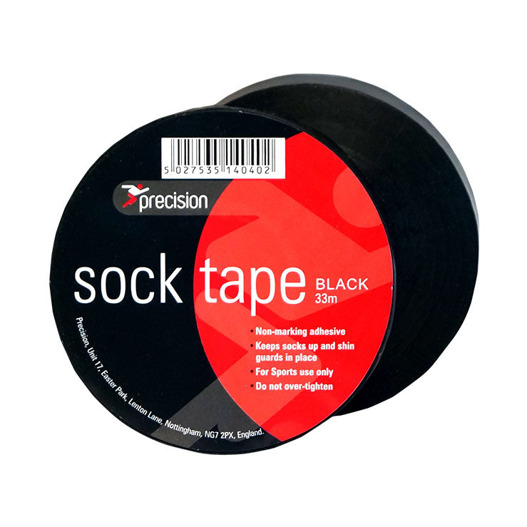 Precision Sock Tape 19mm pack of 10 rolls, blue athletic tape for sports and medical use, with visible tape rolls and branding.