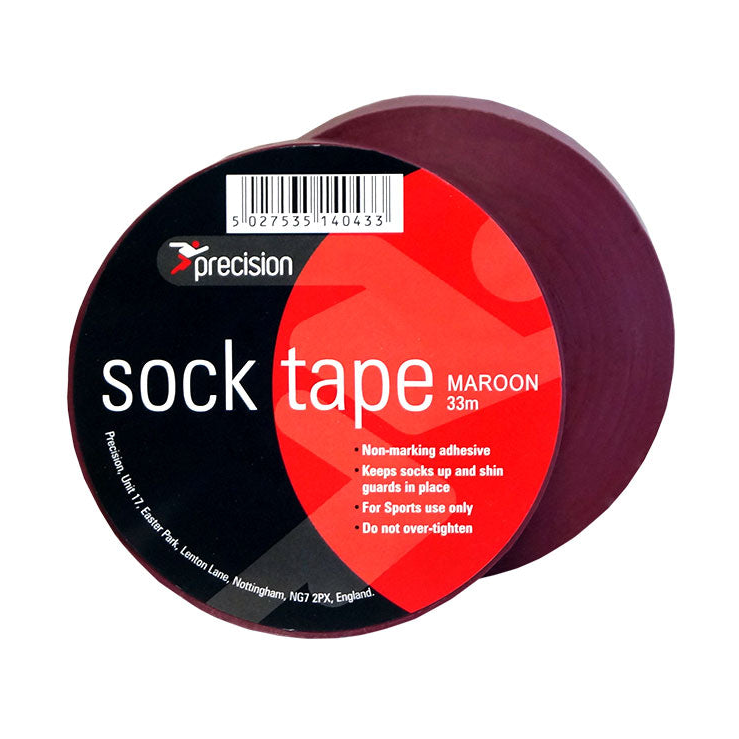 Precision Sock Tape 19mm pack of 10, durable sporting goods tape for secure sock and sportswear fastening, by Precision.