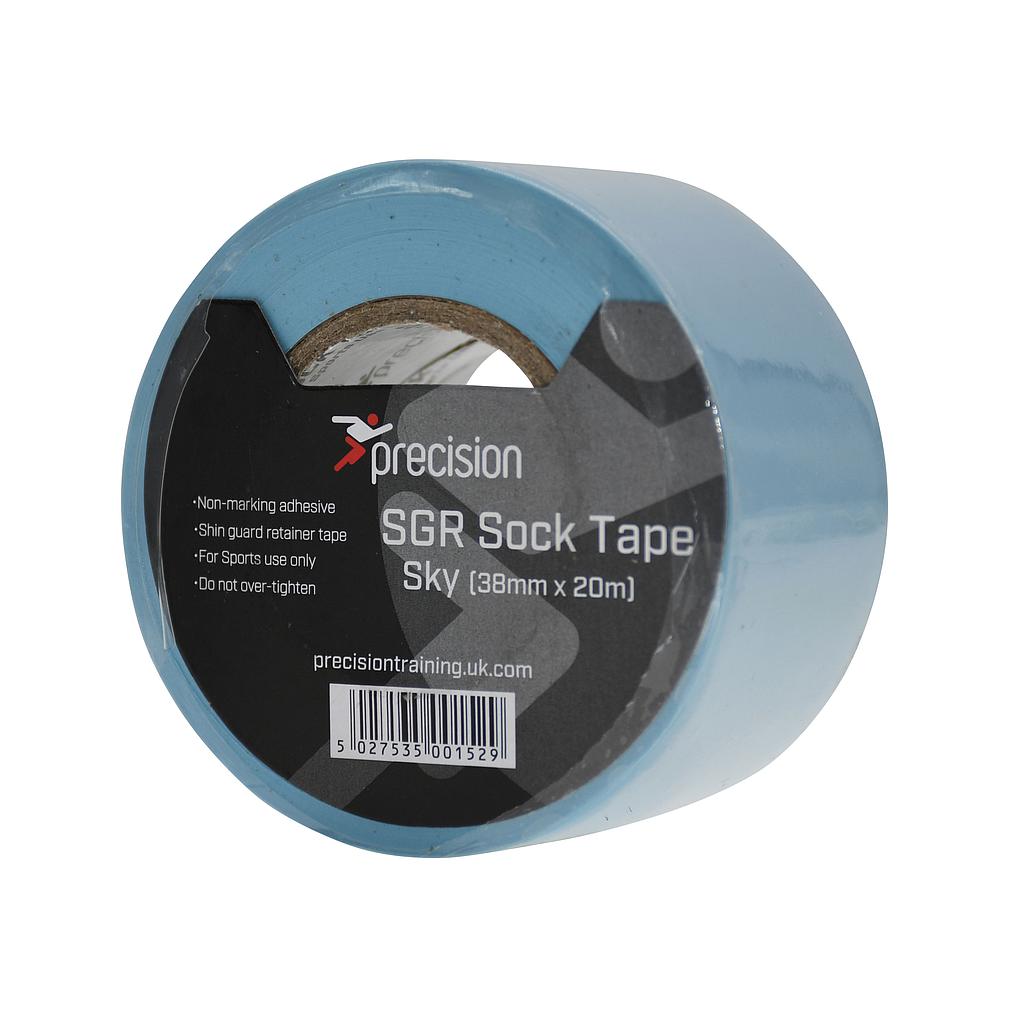 Precision SGR sock tape 38mm pack of 5 rolls, sporting goods product with white tape rolls and branding visible.