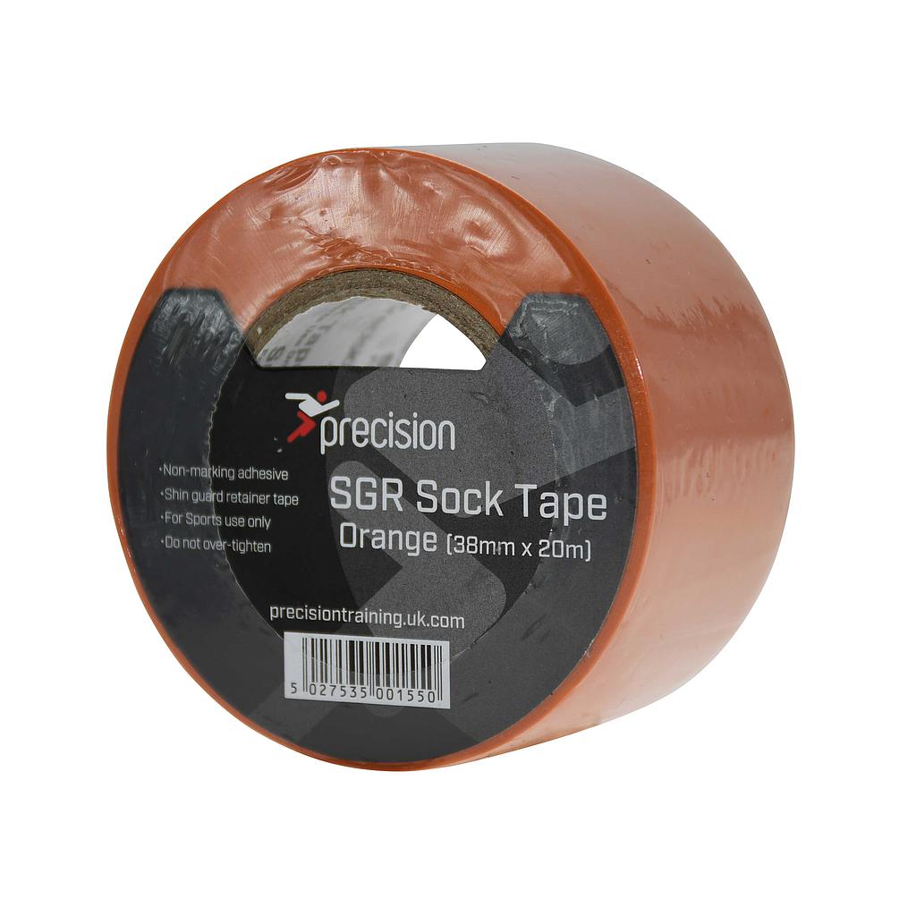 Pack of five 38mm Precision SGR Sock Tape in black, sporting goods accessory for sports and athletic support.