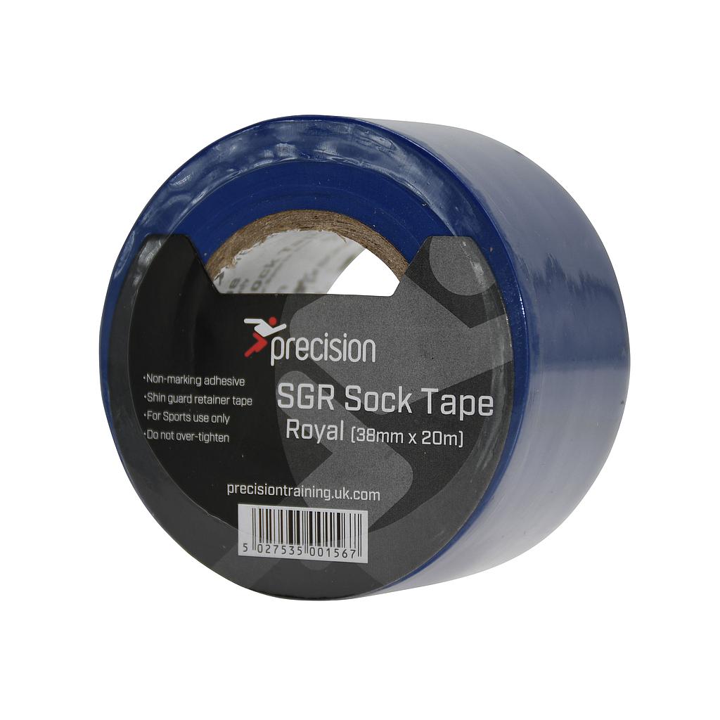 Precision SGR sock tape 38mm pack of 5, sporting goods product, showing five rolls of white athletic tape for sports support.