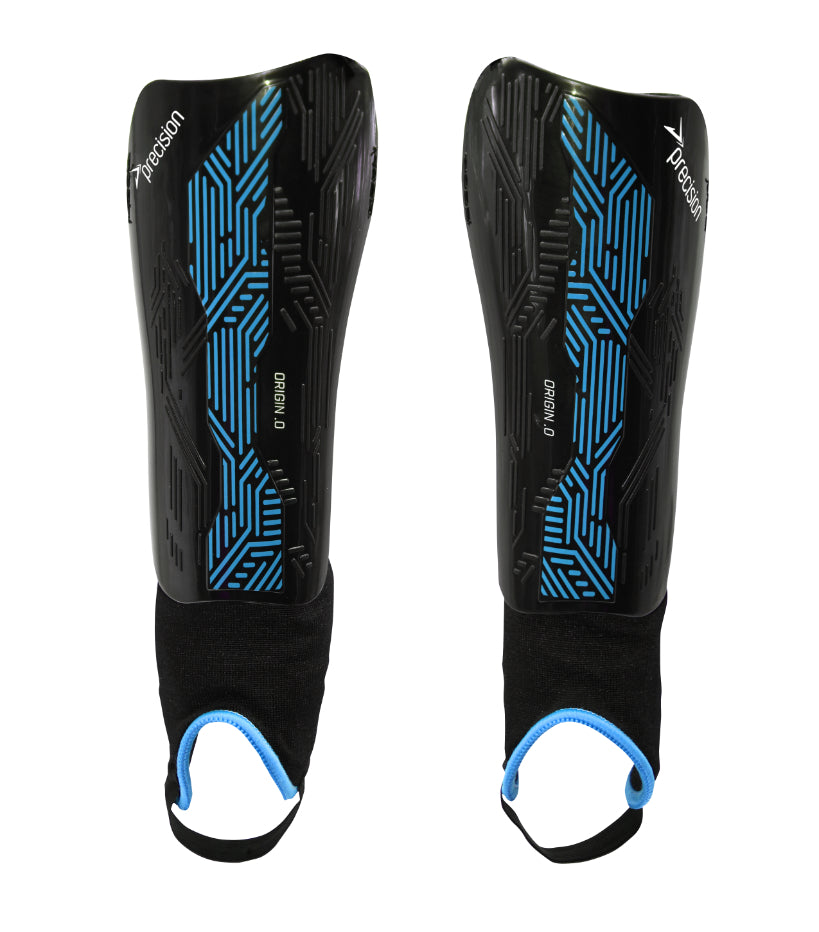 Precision Origin.0 shin and ankle guards for sports, providing protection and support during athletic activities.