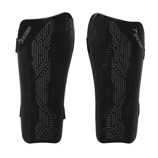 Precision Origin.0 Strap Shin Guards for sports protection, featuring adjustable straps and durable padding for athletes.