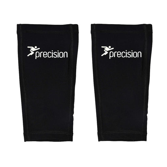 Precision Pro Matrix Shinguard replacement sleeves in black, designed for sports protection and comfort.
