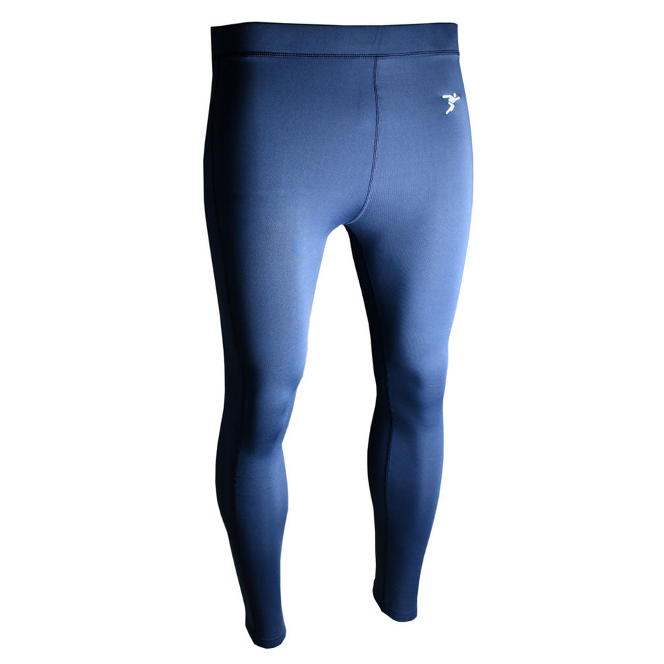 Junior Precision Essential Baselayer Leggings in black, showing snug fit and elastic waistband for sports and outdoor activities.