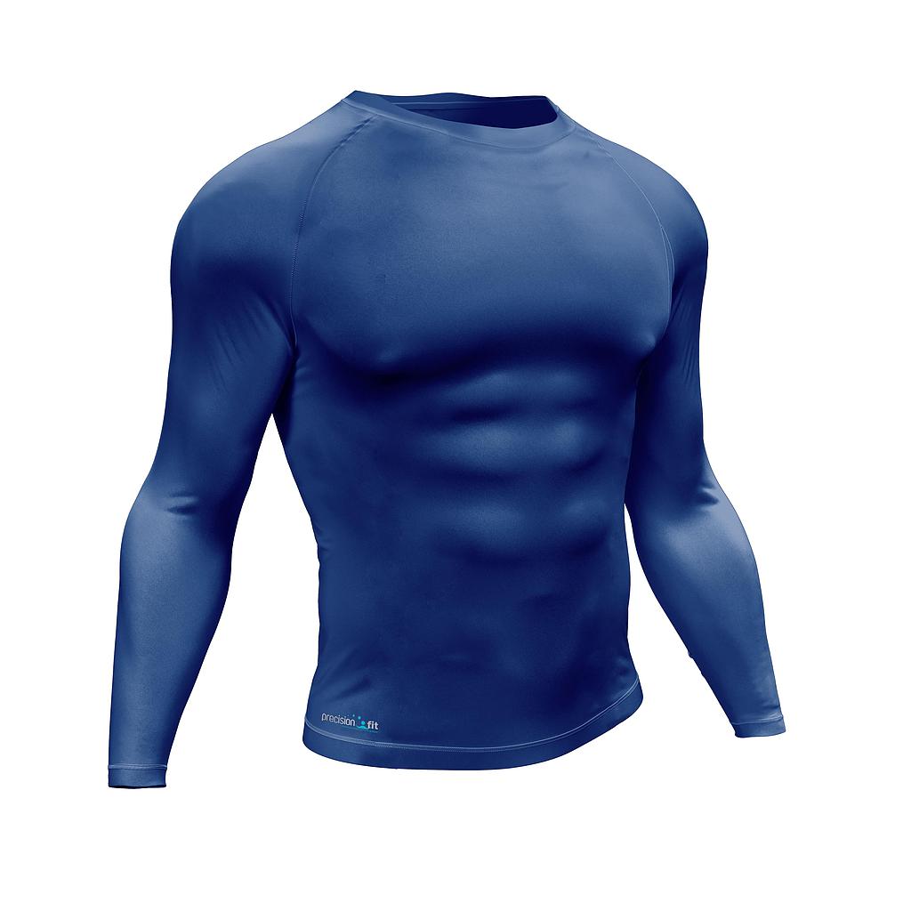 Junior Precision Essential Baselayer Long Sleeve Shirt, sporty lightweight thermal top with moisture-wicking fabric, black color.