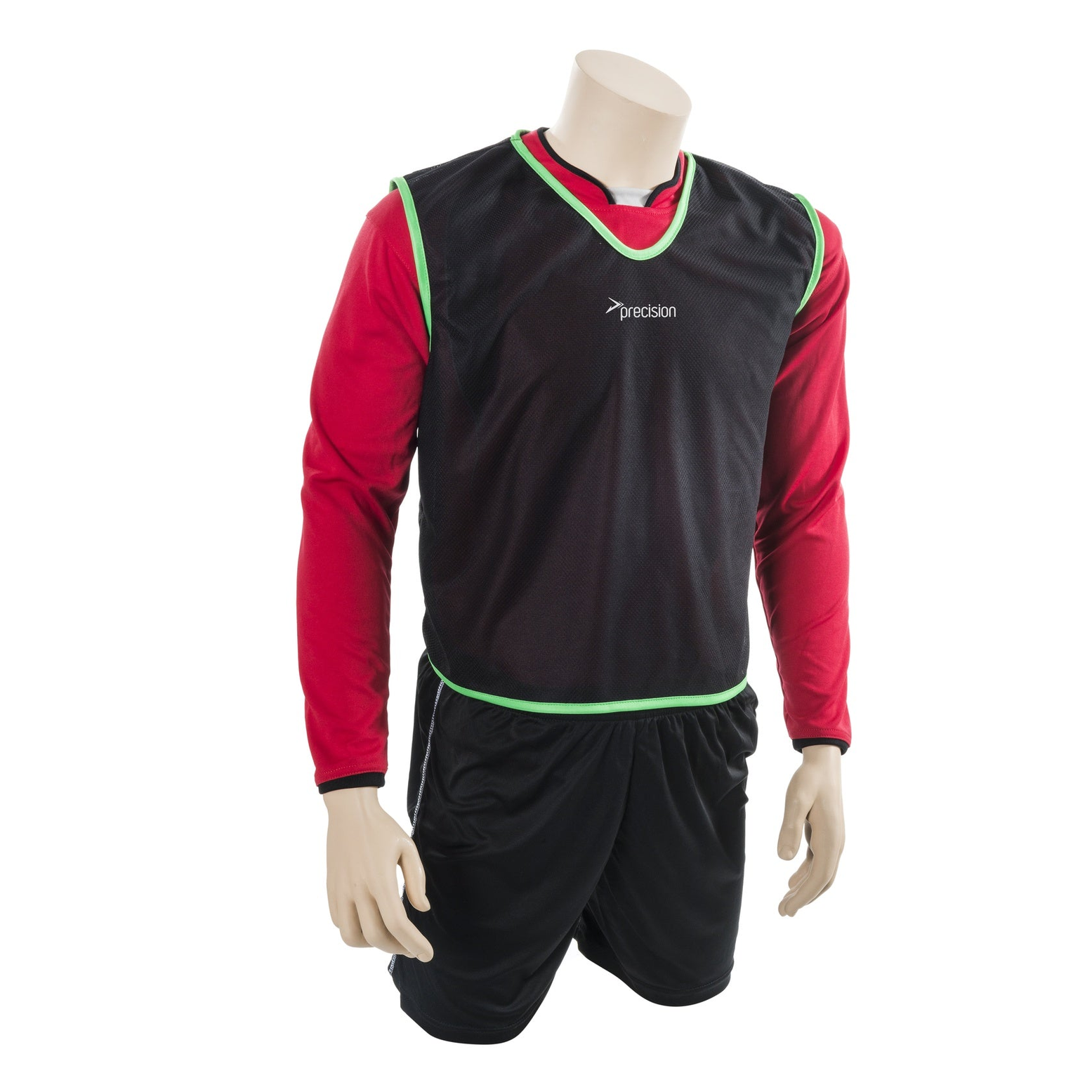 Precision Mesh Training Bib in youth and adult sizes, lightweight sporting goods bib with breathable mesh material.