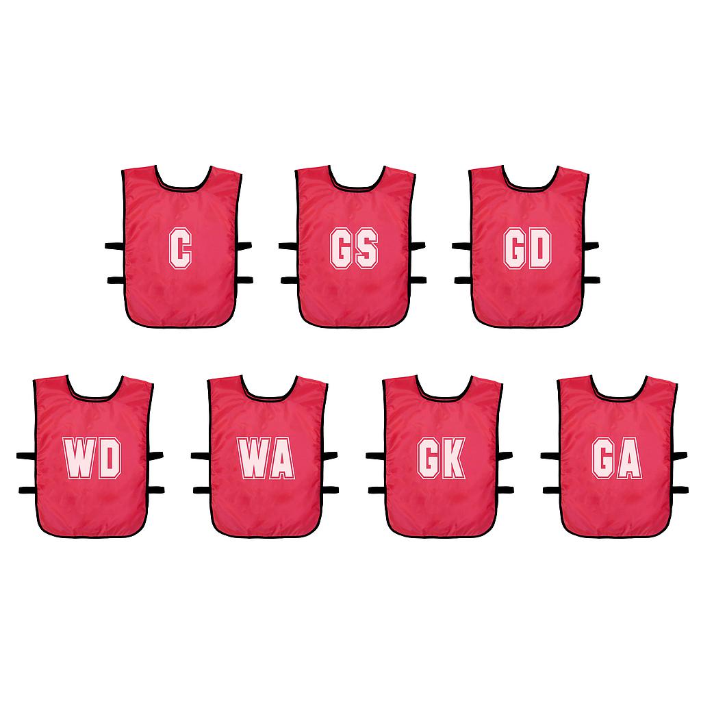 Pack of 7 Mesh Netball Training Bibs Youths, Adult