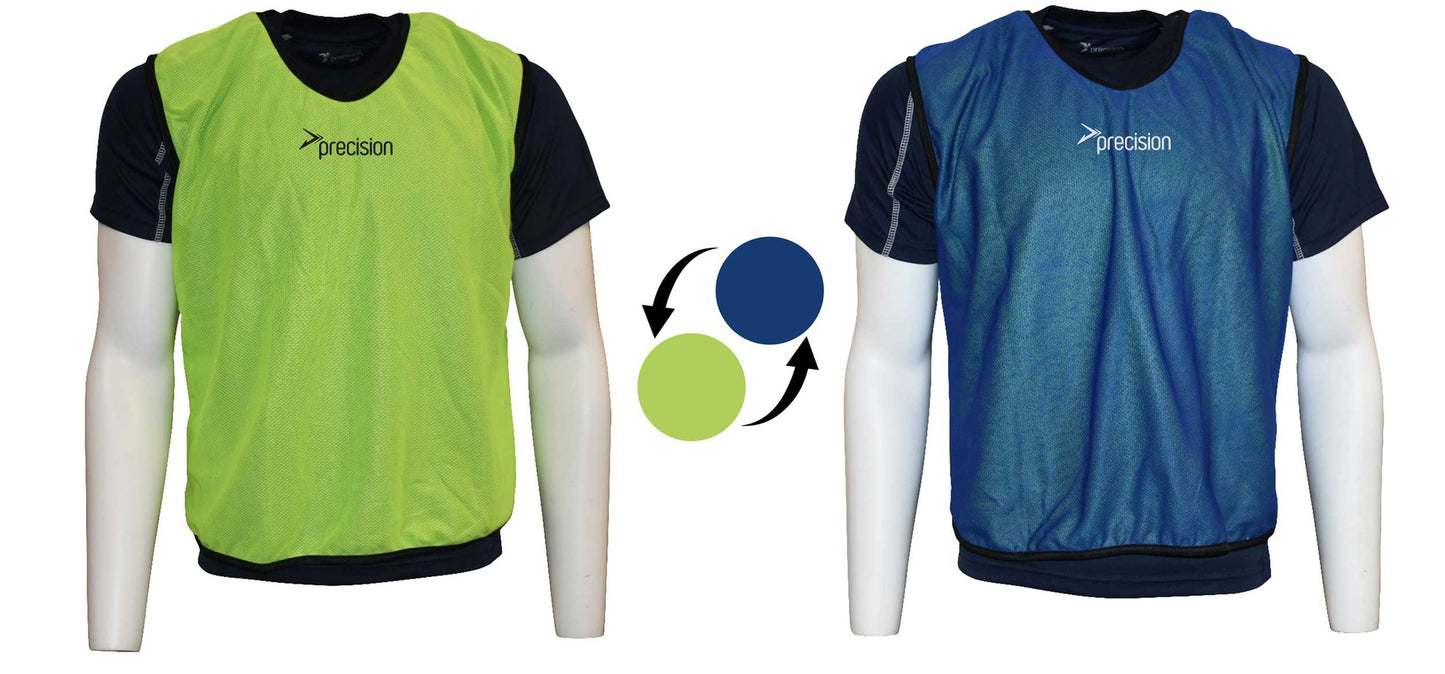 Precision reversible mesh training bib for youth and adults, lightweight sporting goods vest with bright color sides.