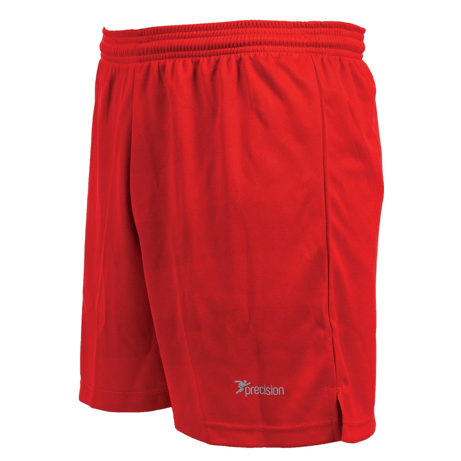 Precision Madrid Shorts Adult, sporty athletic shorts in black with white accents, designed for active sports and training.