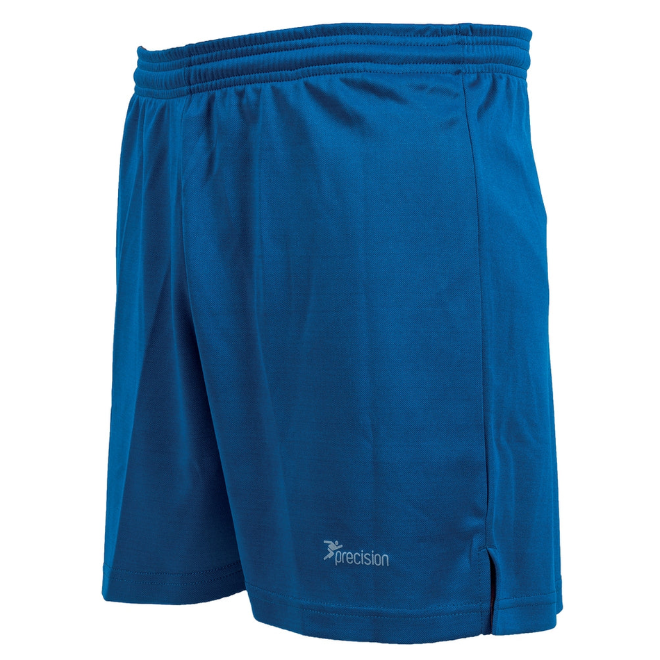 Precision Madrid Shorts for adults, sporty athletic shorts in black with white accents, ideal for training and active wear.