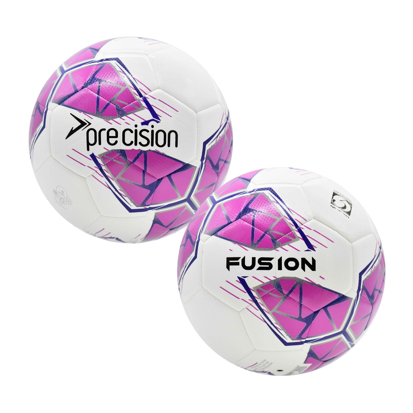 Precision Fusion FIFA Basic Training Football for soccer practice, featuring durable synthetic surface and official size and weight.