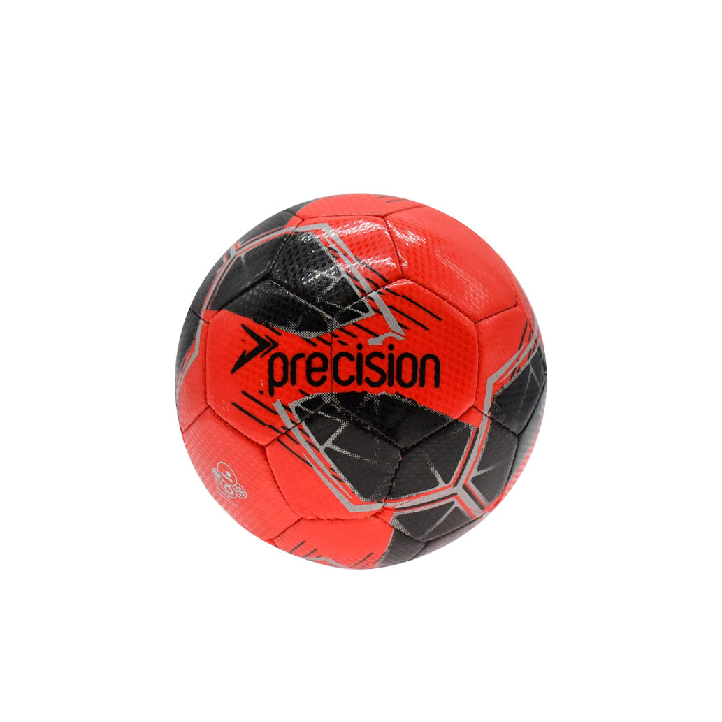 Precision Fusion Mini Size 1 training ball, sporting goods, with white and black design for practice and training.