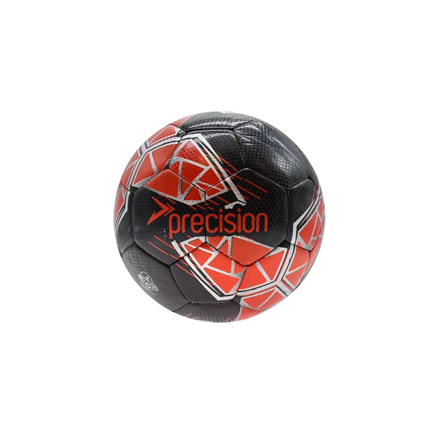 Precision Fusion Midi Size 2 training ball for sports, showing the ball's textured surface and brand logo in vibrant colors.