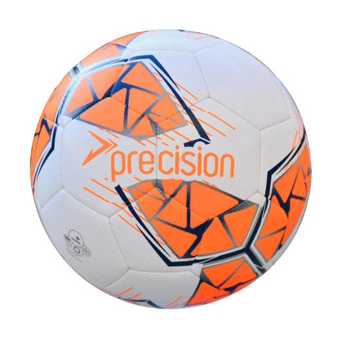 Precision Fusion Midi Size 2 training ball for soccer, featuring a textured surface and bold design for durability and grip.