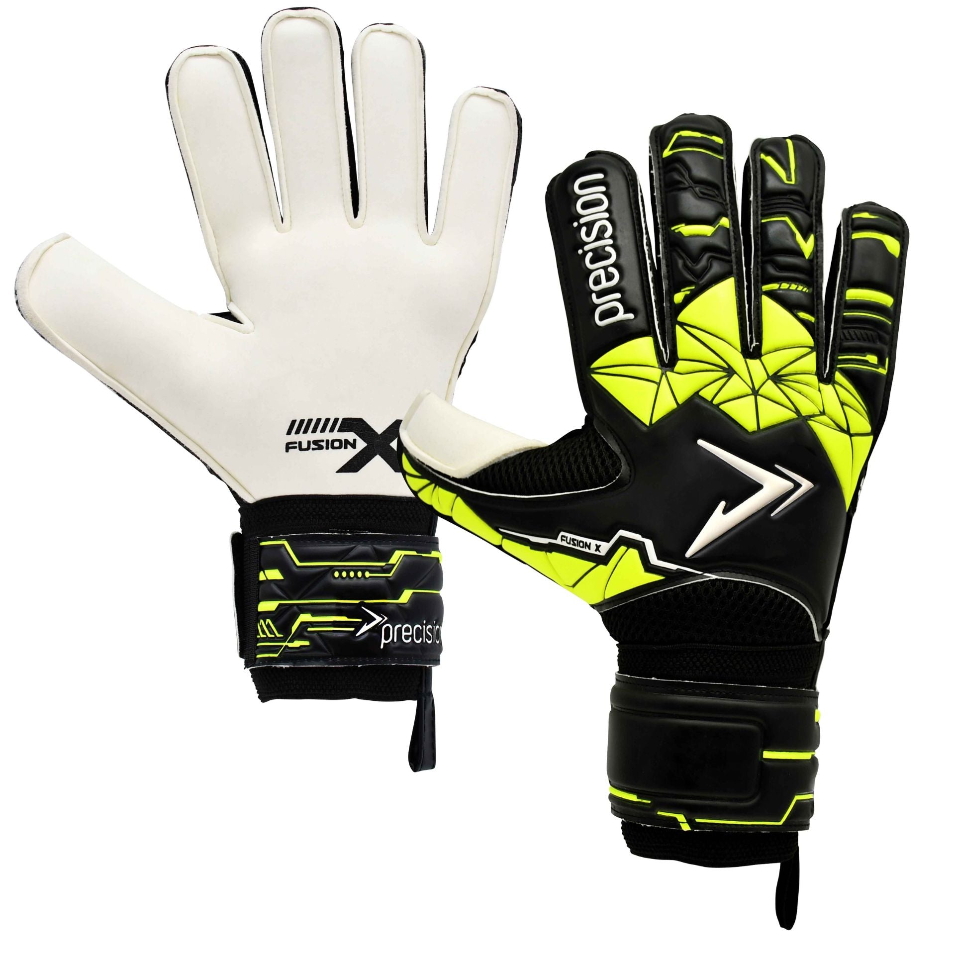 Precision Fusion X Flat Cut Finger Protect GK Gloves for sports, showing the black protective finger guards and sleek design.