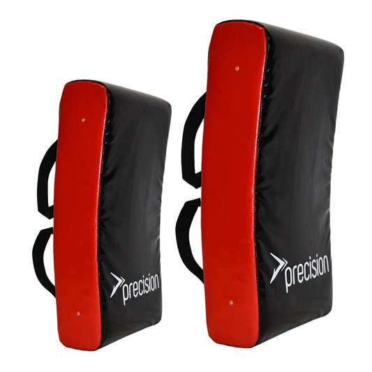 Precision curved hit shield for sports, featuring a durable design with a smooth surface and ergonomic handles.