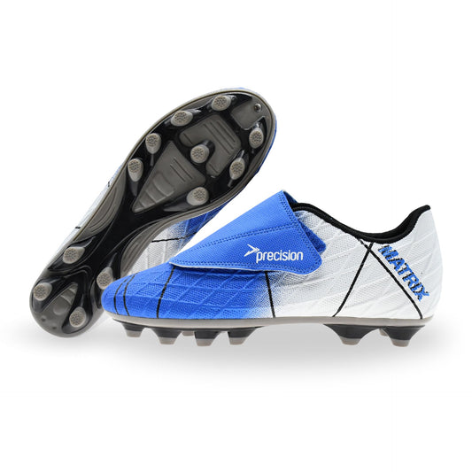 Precision Matrix Junior football boots FG for kids, featuring synthetic upper and firm ground sole for optimal grip.
