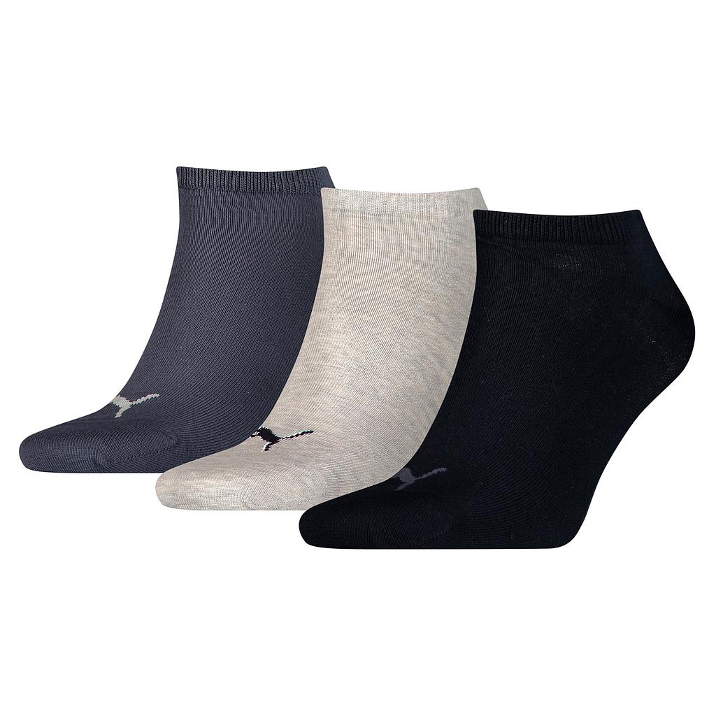 Pair of Puma invisible sock sneakers, low-cut athletic socks in black and white, designed for comfort and seamless wear.