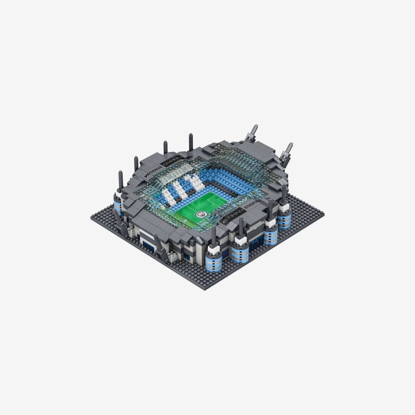 Foco Team Merchandise 3D Mini BRXLZ Stadium sports goods, featuring colorful mini stadium building blocks and team branding.