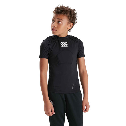 Junior Canterbury Protection Vest for sports, featuring padded design and adjustable straps for youth safety and comfort.