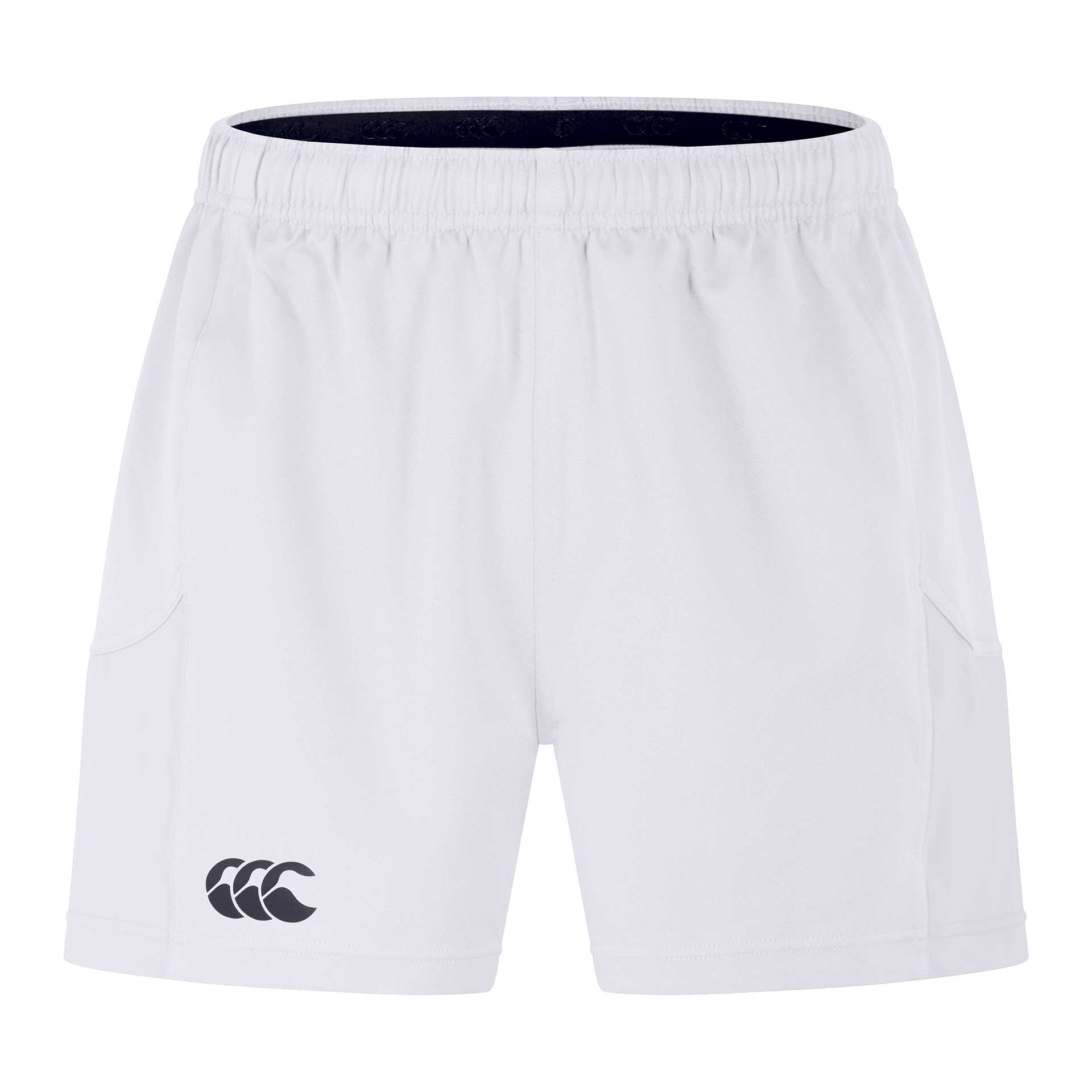 Canterbury Advantage rugby shorts in navy with white accents, made for sports and active wear.