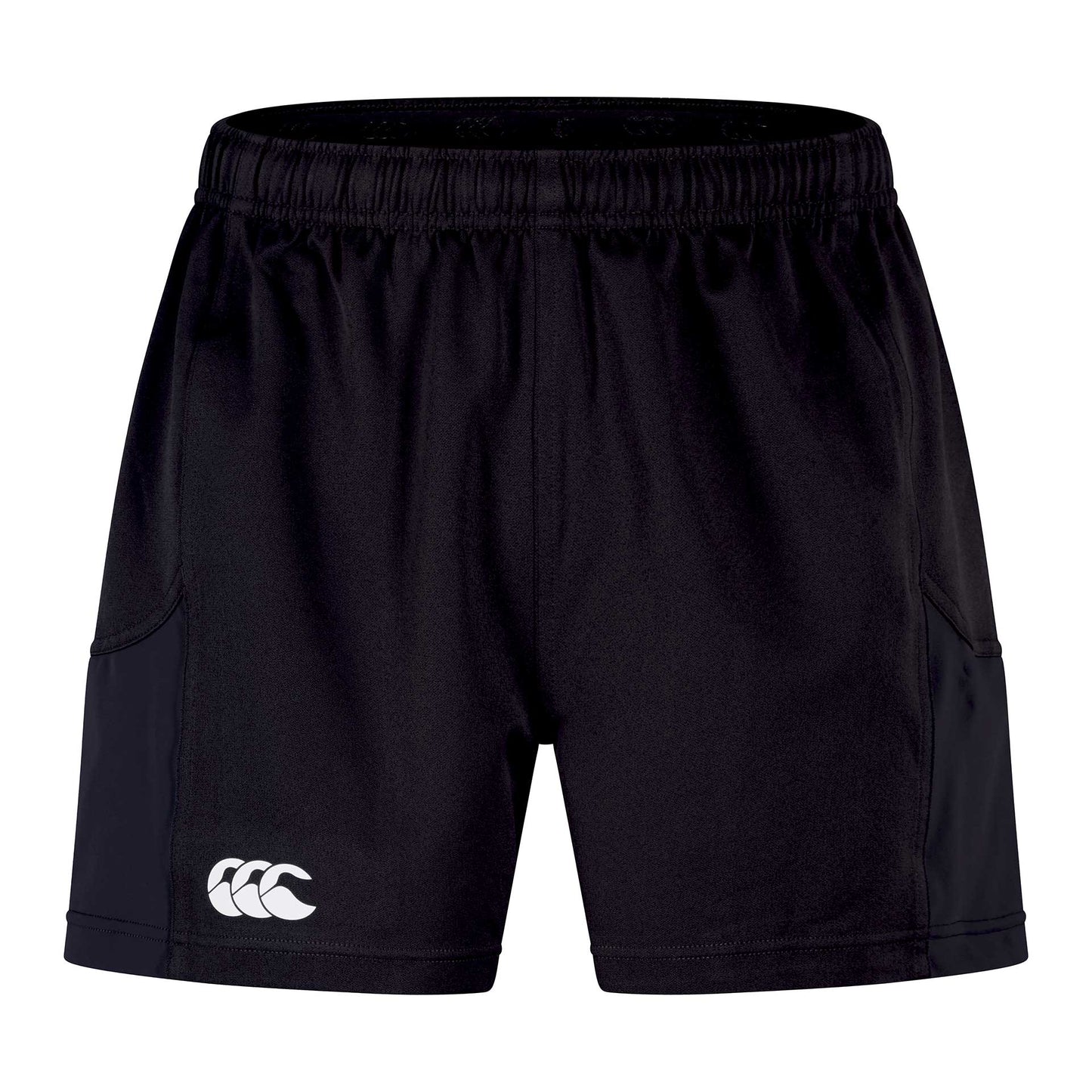Canterbury Advantage rugby shorts in navy with white accents, made of durable athletic fabric, designed for rugby players.