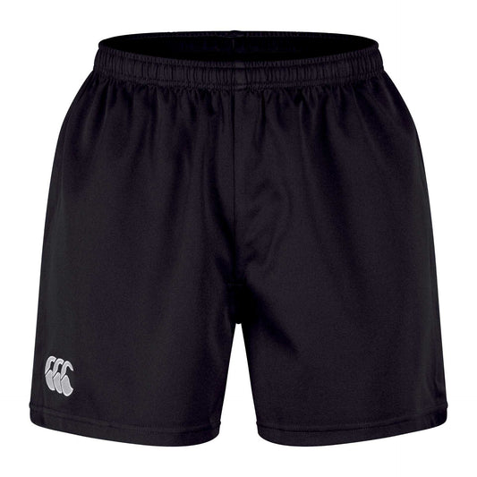 Canterbury professional polyester rugby shorts with adjustable waistband and athletic fit, ideal for rugby and sporting activities.