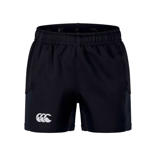 Canterbury Junior Advantage Short in navy blue, showing front view with elastic waistband and athletic fit for youth sports.