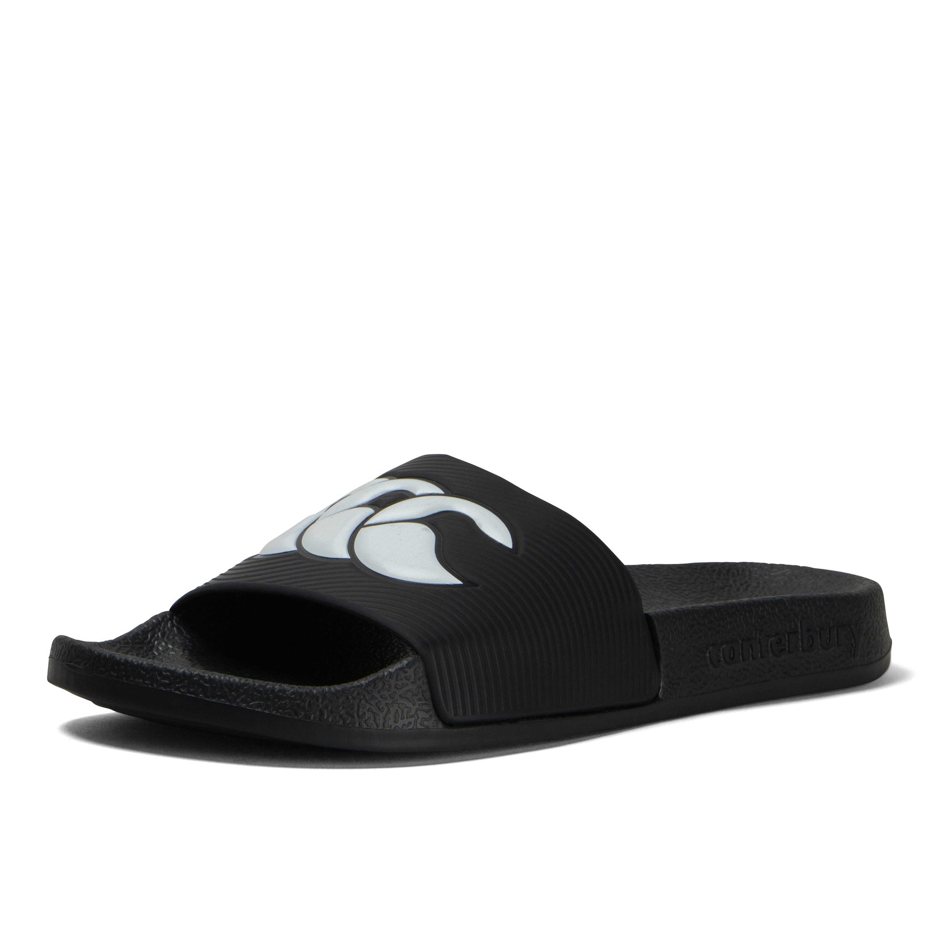 Canterbury Slider Shower Sandals with blue straps and white soles, designed for comfort and sport use.