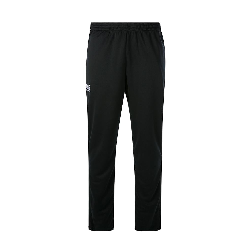 Canterbury Junior Core Stretch Tapered Pant for sports, featuring a tapered fit and stretch fabric, shown in navy with logo details.