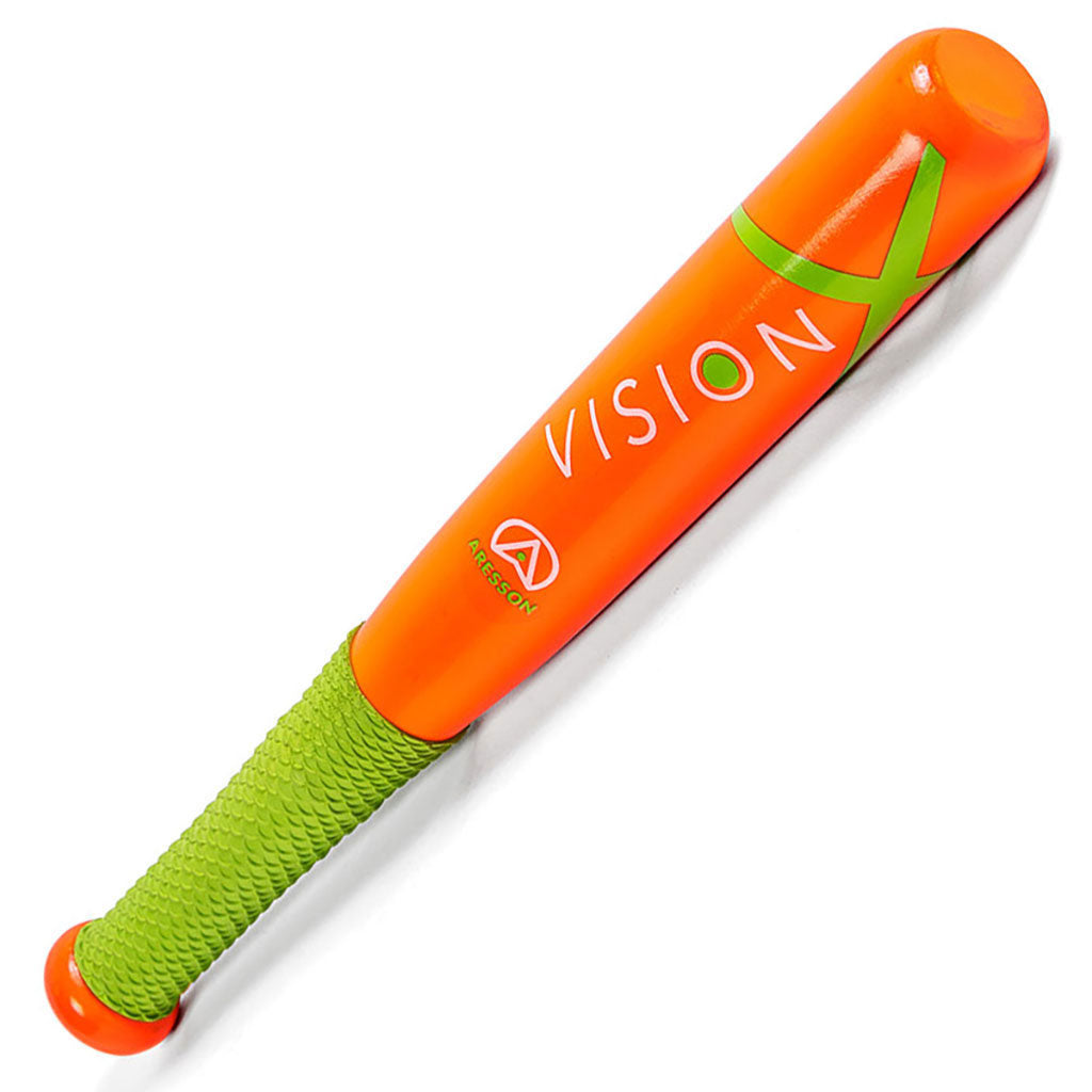 Aresson Vision X rounders bat with wooden handle and round head, ideal for sporting goods and outdoor games.