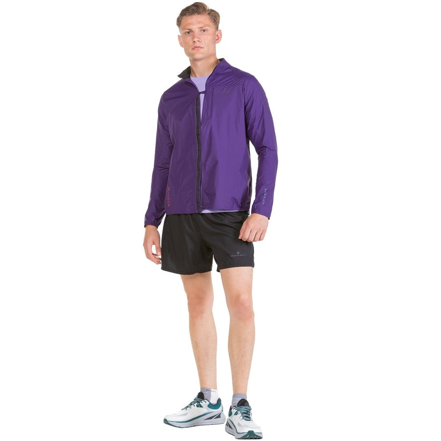 Ronhill Men's Core 5 Short for running, lightweight athletic shorts with breathable fabric, black color, and adjustable waistband.