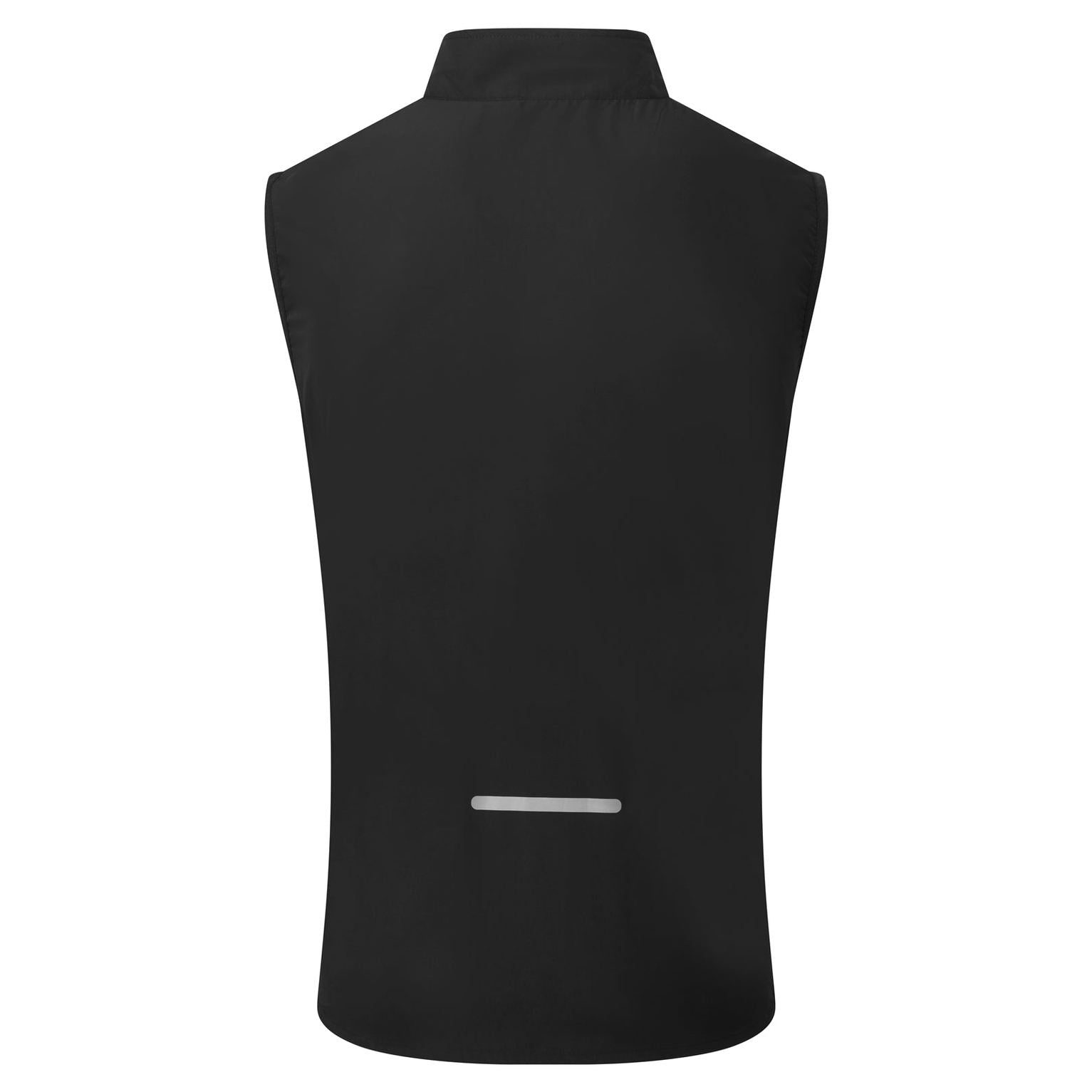 Ron Hill men's Core Gilet for running, black sleeveless men's running vest with lightweight design and zip-up front.