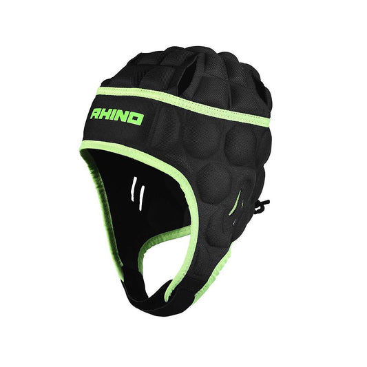 Rhino Senator Junior Head Guard for cricket, with padded helmet and face grille, designed for young players' safety.