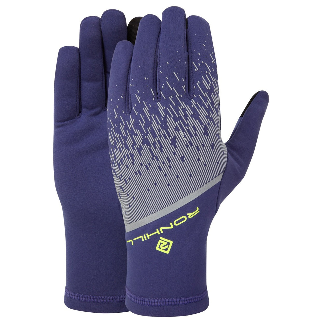 Ron Hill Reflect Glove for cold weather, reflective running gloves with breathable fabric and touch screen compatible fingertips.