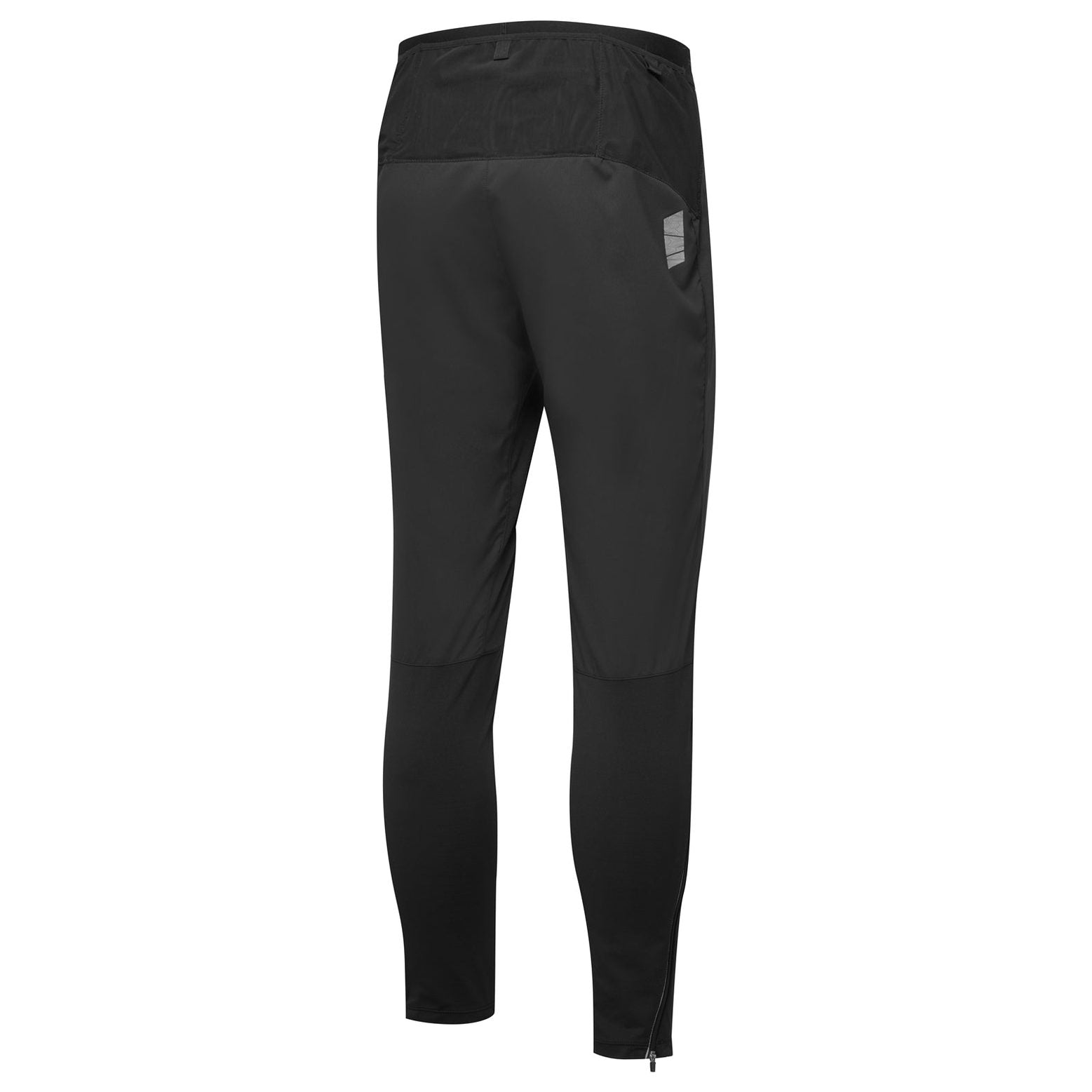 Ronhill men's Tech All-Terrain Trackster in black and grey, designed for running with durable fabric and adjustable waistband.